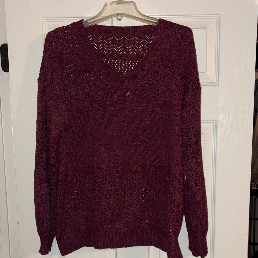 Elegant Maroon V-Neck Sweater